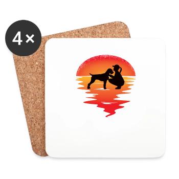 Hunde Deutsch Drahthaar Hundebesitzer - Untersetzer (4er-Set) - Weiß - Vorne