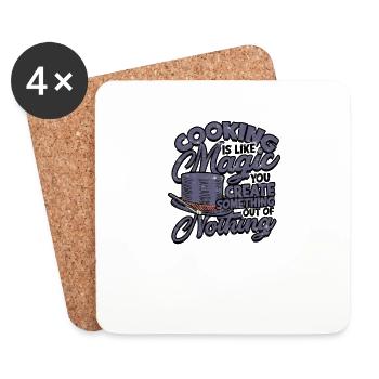 La cuisine, c’est comme de la magie; Vous créez quelque chose à partir de - Dessous de verre (lot de 4) - blanc - Devant