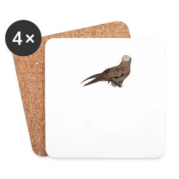 Red kite I bird of prey pickling motif for falconer - Coasters (set of 4) - white - Front