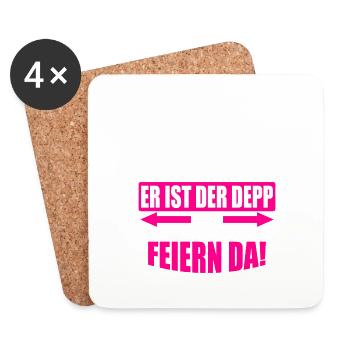 Junggesellenabschied Poltern Polterabend JGA - Untersetzer (4er-Set) - Weiß - Vorne