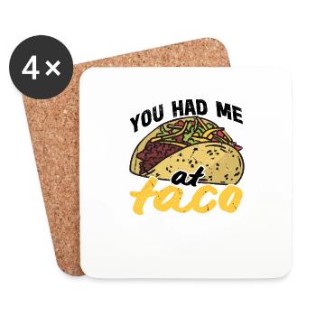 Taco Somberero Mexicain Mexique Latino - Dessous de verre (lot de 4) - blanc - Devant