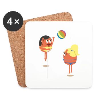 Sommer - Untersetzer (4er-Set) - Weiß - Vorne