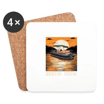 Escouade de navigation à moteur Pontoon Boatin Crew Lake Life - Dessous de verre (lot de 4) - blanc - Devant