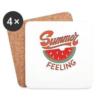 SUMMER FEELING - Untersetzer (4er-Set) - Weiß - Vorne