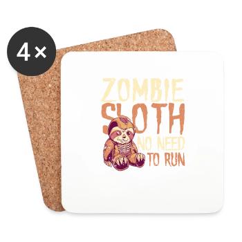 Zombie Sloth: No Need to Walk Desire - Coasters (set of 4) - white - Front
