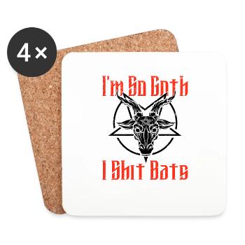 Satan Beelzebub Devil Gothic Pentagram Mystical - Coasters (set of 4) - white - Front