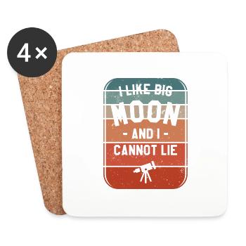 Ich mag Big Moon und ich kann Astronomie nicht lügen - Untersetzer (4er-Set) - Weiß - Vorne