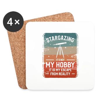 Sternenbeobachtung ist nicht mein Hobby, es ist meine Flucht vor - Untersetzer (4er-Set) - Weiß - Vorne