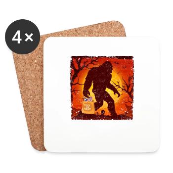 Lustige Halloween Bigfoot Trick oder behandeln - Untersetzer (4er-Set) - Weiß - Vorne