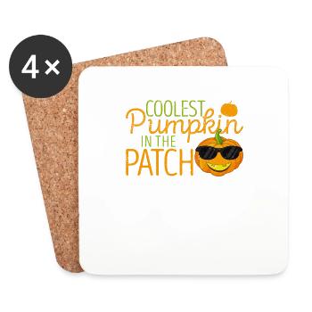 Coolest pumpkin in patch Funny Halloween - Coasters (set of 4) - white - Front