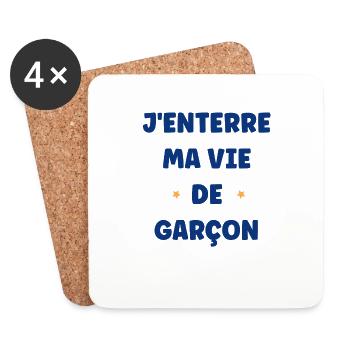 j'enterre ma vie de garçon - Dessous de verre (lot de 4) - blanc - Devant