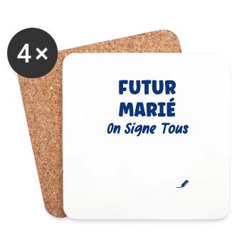Futur marié - Dessous de verre (lot de 4) - blanc - Devant