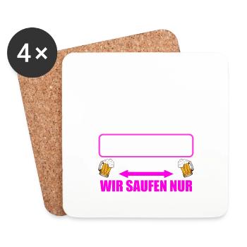 Junggesellenabschied Poltern Polterabend JGA - Untersetzer (4er-Set) - Weiß - Vorne