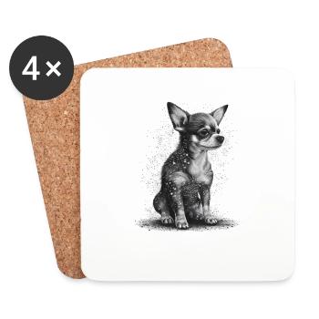 Beautiful Chihuahua | Pointillismus Art Motif Cute - Coasters (set of 4) - white - Front