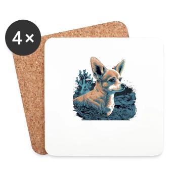 Beautiful Chihuahua | Pointillismus Art Motif Cute - Coasters (set of 4) - white - Front
