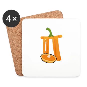 Pi comme un gâteau en blanc - Dessous de verre (lot de 4) - blanc - Devant