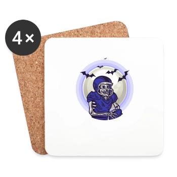 Entraîneur de football américain Fan Skeleton - Dessous de verre (lot de 4) - blanc - Devant