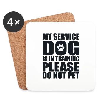 My service dog is in training, dog - Coasters (set of 4) - white - Front
