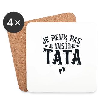 Je Peux Pas Je Vais Etre Tata - Annonce Grossesse - Dessous de verre (lot de 4) - blanc - Devant