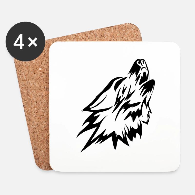Wolf Club - Untersetzer (4er-Set) - Weiß
