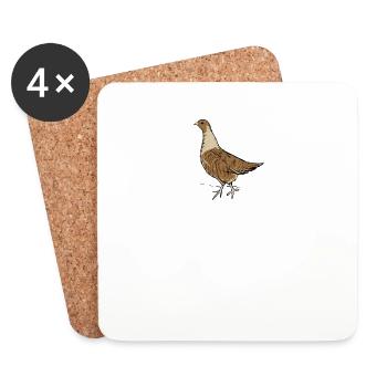 Partridge I Chicken Birds Small Game Motif for Hunters - Coasters (set of 4) - white - Front