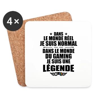 Dans Le Monde Du Gaming, Je Suis Une Légende ! - Dessous de verre (lot de 4) - blanc - Devant