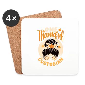 A Grateful Caretaker Funny Thanksgiving - Coasters (set of 4) - white - Front