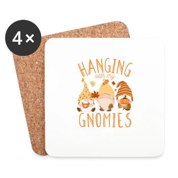 Hanging With My Gnomies Thanksgiving Day Herbst - Untersetzer (4er-Set) - Weiß - Vorne