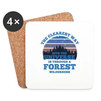 Forest Quote The clearest way into the Universe - Coasters (set of 4) - white - Front
