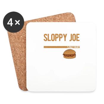 Sloppy Joe drôle Thanksgiving Dîner nourriture - Dessous de verre (lot de 4) - blanc - Devant