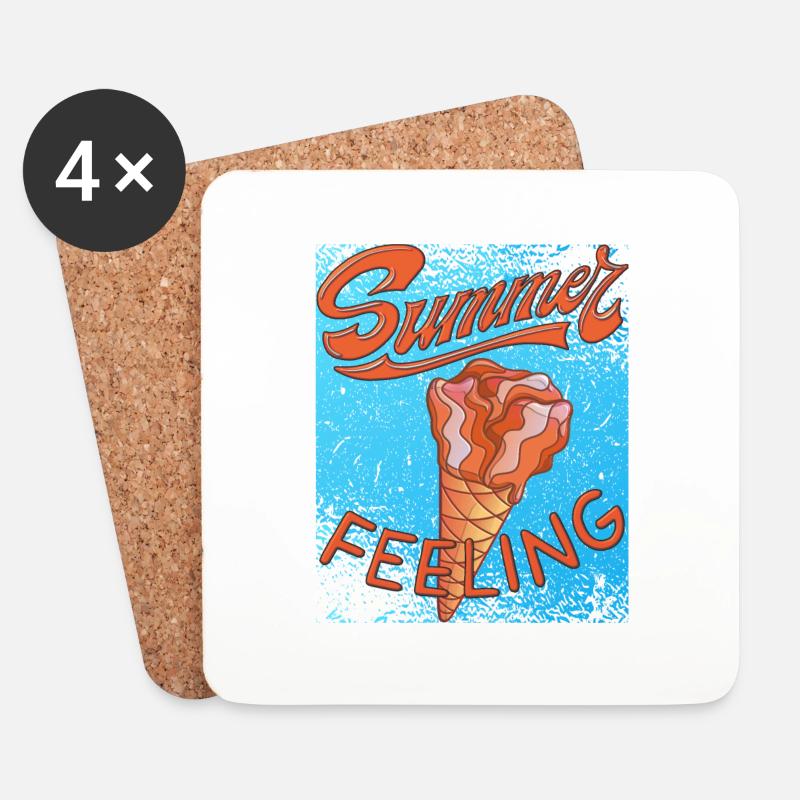 SUMMER FEELING EIS - Untersetzer (4er-Set) - Weiß