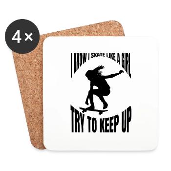 Skateboard Skater Skate-Fan Skaten Skateboarding - Untersetzer (4er-Set) - Weiß - Vorne