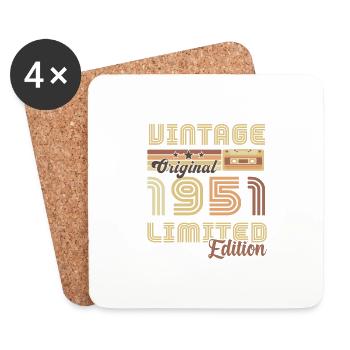 Original 1951 Vintage Retro Jubiläum - Untersetzer (4er-Set) - Weiß - Vorne
