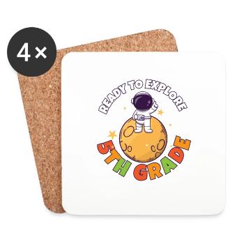 Back To School Day Ready to Explore 5th Grade - Untersetzer (4er-Set) - Weiß - Vorne