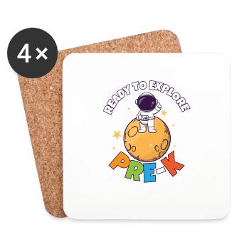 Back To School Day Ready to Explore Pre-K - Untersetzer (4er-Set) - Weiß - Vorne