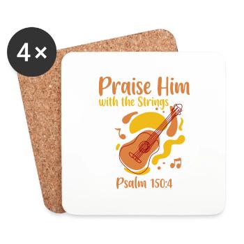 Praise Him With The Strings 4 - Untersetzer (4er-Set) - Weiß - Vorne
