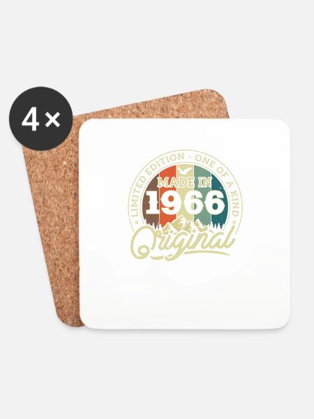 Vintage 1966 Geburtstag Retro - Untersetzer (4er-Set) - Weiß
