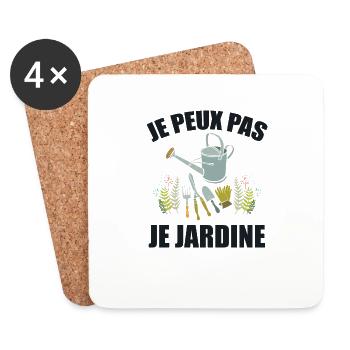 Je Peux Pas Je Jardine - Dessous de verre (lot de 4) - blanc - Devant