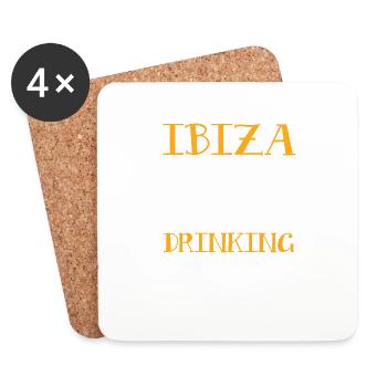 Ibiza Drinking Team - Untersetzer (4er-Set) - Weiß - Vorne