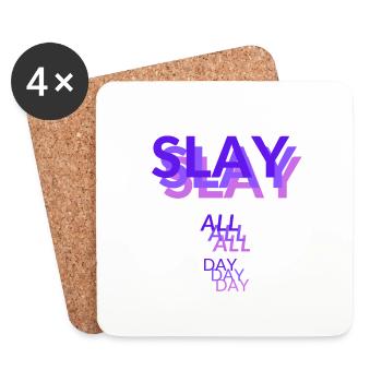 Slay all day - Coasters (set of 4) - white - Front