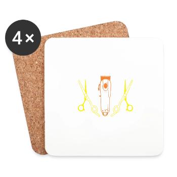 Lustiges Friseur Geschenk Stylist Friseur - Untersetzer (4er-Set) - Weiß - Vorne