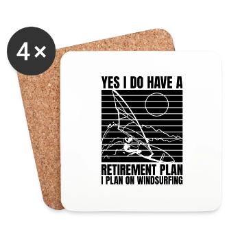 Oui, j’ai une retraite Surf Planche à voile - Dessous de verre (lot de 4) - blanc - Devant