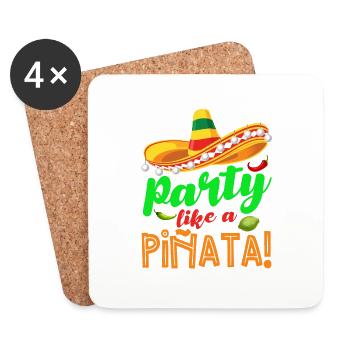 5 De Mayo Viva Mexico Cinco De Mayo Cadeau - Dessous de verre (lot de 4) - blanc - Devant