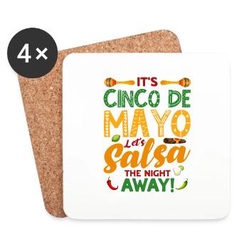 Cinco De Mayo 5 De Mayo Viva Mexico Cadeau - Dessous de verre (lot de 4) - blanc - Devant