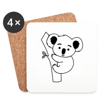 koala - Dessous de verre (lot de 4) - blanc - Devant