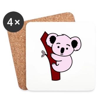 koala - Dessous de verre (lot de 4) - blanc - Devant