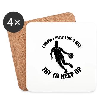 Basketball Basketball Team Basketball Player - Dessous de verre (lot de 4) - blanc - Devant