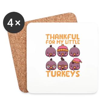 Thankful for my little turkeys teacher - Coasters (set of 4) - white - Front