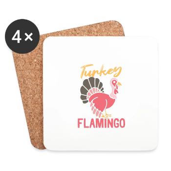Ich sehe keinen Truthahn Ich bin ein Flamingo-Rosa - Untersetzer (4er-Set) - Weiß - Vorne