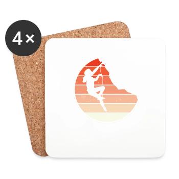 Rock climbing, girl on a tightrope - Coasters (set of 4) - white - Front